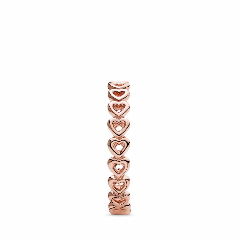 Pandora Band Of Hearts Stackable Ring Ireland - Pandora Rose - 532604ATV